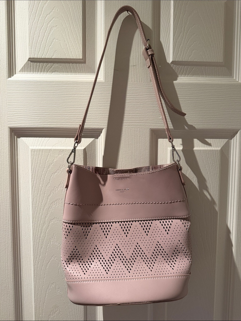 Women's lilac purple Perforated Shoulder Bag